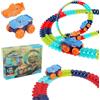 Forroby Giochi di Dinosauri Pista da Corsa,150 Pezzi Tracce Playset con 2 macchinina, 3 anni Educativi Pista Macchinine, Set di Piste da Corsa Gioco di Avventura in Auto, Giocattolo per 3 4 5 Anni Regalo