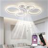 MiiR Ventilador De Techo LED Con Luz Ventilador De Techo De 130 W Con Control Remoto De Aplicación De Luz Temperatura De 3 Colores 6 Archivos Con Ventilador De Techo De Luz Sala De Estar Dormitorio