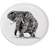 Maxwell & Williams DX0526 - Piatto africano, motivo elefante, in bianco e nero, diametro 20 cm, in ceramica, in confezione regalo