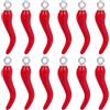 SUNNYCLUE 1 Ciondoli e Peperoncino Rosso Lega Smaltata Corno Italiano Verde Piccante Anello Argento per Gioielleria