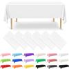 NACHLYNN Confezione da 6 tovaglie in plastica usa e getta, 137 x 274 cm, bianche, rettangolari, per feste, fidanzamenti, matrimoni, battesimi, compleanni, decorazioni