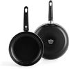 GreenPan Cambridge Set di Padelle in Ceramica Antiaderente da 24 cm e 28 cm, senza PFAS, a Induzione, Lavabili in Lavastoviglie, Resistenti al Forno, Nero