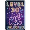 Sinekong Targa Metallo Level 30 UNLOCKED, Decorazione 30 Compleanno Uomo 30 Compleanno Decorazione Per gamer Divertenti Decorazione per Sala Da Gioco Retrò, Idea Regalo per Giocatori 20x30cm