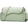 molshine Borsa a tracolla da donna, in pelle PU, quadrata, con patta, elegante borsa a portafoglio, borsa a tracolla per posta, borsa a tracolla (verde salvia)