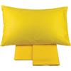 Corredo Italiano® - Set Lenzuola Tinta Unita per Culla Lettinoin puro cotone - 100% Made in italy (Giallo)