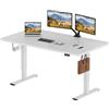 SANODESK Scrivania elettrica regolabile in altezza, semplice con piano del tavolo, funzione memoria e gancio, scrivania regolabile in altezza, elettrica per ufficio, casa e casa (160 x 60 cm, bianco)
