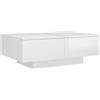 vidaXL Tavolino Salotto Bianco Lucido 90x60x31 cm in Legno Multistrato