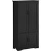 HOMCOM Credenza da cucina contemporanea multi-sgabuzzino 2 armadi 3 ripiani MDF nero truciolato