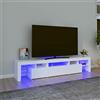 Azzrora Mobile TV, Mobiletto TV, Mobil Porta TV, Mobile Porta TV Soggiorno, Mobile Soggiorno, Mobile TV Camera da Letto, Mobile Porta TV con Luci LED Bianco 200x36,5x40 cm