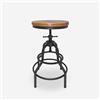 AHD Amazing Home Design Sgabello Regolabile a Vite in Legno e Metallo Vintage Industriale Vont