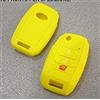 Car Passion Cover Guscio Chiave Compatibile Con Kia CEE'D CEED Sorento Sportage Rio Carens Soul Venga Niro Silicone Gomma 3 Tasti Portachiavi Custodia Morbido Protezione Telecomando Auto (giallo)