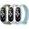 Wanme Cinturino per Xiaomi Smart Mi Band 7, 3Pezzi Silicone Sport Traspirante Cinturini di Ricambio per Xiaomi Mi Band 7,Blu Cielo+Avocado Verde+Viola Chiaro