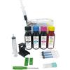refill24 Kit di ricarica compatibile per cartucce d'inchiostro Canon 545, 546, 545 XL, 546 XL, nero e a colori, completo di clip e accessori + 400 ml inchiostro