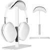 FARWAYVIEW Stand per AirPods Max con Modalità Sleep, Argento | Alluminio, Base antiscivolo, Superficie antigraffio, Compatibile con altre cuffie