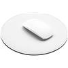 ProElife Tappetino per mouse in pelle sintetica, rotondo, 220 mm, impermeabile, con bordi cuciti e base antiscivolo, per casa, ufficio, giochi, computer portatile, accessori per mouse (bianco)
