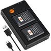 DSTE 2pcs Ricaricabile Li-ion Batteria + USB Dual Caricatore Compatibile per EN-EL23 ENEL23 Nikon Coolpix P600 S810c P900S Digital Fotocamera