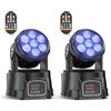 ZonQoonz 2 unità 7X15W Teste Mobili LED dmx512 Luce RGBW Luci da Discoteca con Telecomando per Halloween Party Club Bar Casa-Nuova Versione