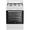 Beko FBST62110ST - Cucina a gas con forno elettrico, 60x60 cm, Bianco, Classe energetica A