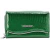 J JONES JENNIFER JONES Jennifer Jones - Portafoglio da donna in vera pelle, effetto coccodrillo, con protezione RFID (M - Style 2, Verde)