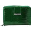 J JONES JENNIFER JONES Jennifer Jones - Portafoglio da donna in vera pelle, effetto coccodrillo, con protezione RFID (S - Style 1, Verde)