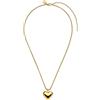 Purelei Collana Lovebird - Collana da donna in acciaio inossidabile - Collana con ciondolo a cuore waterproof - Lunghezza regolabile 45-55 cm - Collana per un look personalizzato (Oro)