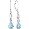 FJ Orecchini Infinito Argento 925 Orecchini Pendenti Goccia Donna Orecchini Acquamarina Marzo Pietra Portafortuna Gioielli Regalo per lei Amiche Moglie Mamma Donna