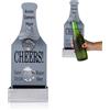FEMONGY apribottiglie da muro, cavatappi birra con contenitore di raccolta, apribottiglie birra, apribottiglie vino,apri bottiglia per bar, cucina, patio, apribottiglie da parete - regalo uomo(grigio)