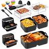 YFKJEU Accessori Friggitrice ad Aria per Ninja Foodi FlexDrawer AF500EUCP 10.4L - 22 Pezzi Accessori ad Aria - Riutilizzabile Teglia Silicone, Griglia Friggitrice ad Aria per Ninja AF500EU 10.4L