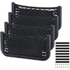 Omtofo Rete per Auto 3 in 1, Rete di stoccaggio, 26 x 12 cm Fissaggio con Cinghia Elastica, Scomparto per attaccare o avvitare