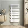 Heilmetz Termosifoni Moderni 1176x600mm Termoarredo Bagno Interasse 50 Radiatore Scaldasalviette da Parete G1/2, Vertical, Bianco, Scaldasalviette Bagno Termosifone Acciaio