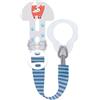 MAM Clip it! & Cover Catenella Portaciuccio, Catenella ciuccio 0+ mesi regolabile con anello rimovibile e con salvasucchietto, Azzurro