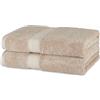 Amazon Basics Set Asciugamani Bagno Spugna 100% Cotone Biologico Telo Doccia 76x137 cm, Talpa, Confezione 2 Pezzi