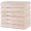 Amazon Basics Set Asciugamani Bagno Spugna 100% Cotone Biologico Asciugamani Viso 41x66 cm, Rosa Pesca, Confezione 6 Pezzi