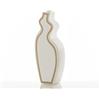Tomasucci WINK DESIGN, Vaso LINEA-B GOLD - vaso in ceramica - colore bianco finitura opaca - dettagli in colore oro - cm 15x10x41