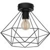Eglo Plafoniera Tarbes, lampada a sospensione a uno punto luce | vintage, plafoniera in stile retrò, acciaio, nero, E27