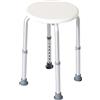 Outsunny HOMCOM Sgabello da Doccia per Anziani con Ausilio Rotondo, Sedia da Bagno per Disabili con Altezza Regolabile 8 Posizioni, Piedini Antiscivolo, in Alluminio e PE, Bianco