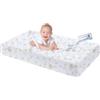 IlGruppone Coprimaterasso Aloe Neonati Impermeabile Trapuntato Lettino Culla 60x120 Cm Antiacaro Micro Traspirante Silenzioso Barriera Liquidi Angoli Elasticizzati SalvaPipi Bambino - Aloe - 1 Pezzo