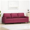 IKAYAA Divano 3 posti Moderno in Velluto Divano Moderno con Cuscini Spessi per Il Soggiorno/Camera da Letto/Ufficio-Rosso vino-180 cm