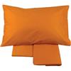 Corredo Italiano® - Monocolore Baby - Set Lenzuola (3 pezzi Sopra+Sotto+Federa) Tinta Unita per Culla Lettino puro cotone - 100% Made in italy (Arancione)