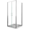 LANERI Box Doccia Angolare Con Parete Fissa Laterale e Porta Battente Apertura Saloon H.190 Vetro 6 mm Easy-clean Reversibile (Fissa 67,5-70 x Saloon 67-70)