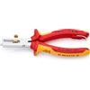 KNIPEX Pinza spelacavi con molla di apertura universale in blister cromata isolante con manici rivestiti in materiali bicomponente, 11 06 160 T BK