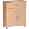 FineBuy Credenza Faggio 60x75x30 cm con Un cassetto e Due Ante Soggiorno Moderna | Design Madia Cucina e Ingresso | Sideboard Corridoio