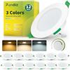 Fondiiz 12x Faretti LED da Incasso per Cartongesso Dimmerabili, 6W, 220V | IP44, 700LM, Luce Calda Luce Naturale Luce Fredda, Diametro 98mm, foro 75mm-90mm, Rotonda, Faretti da Incasso per Bagno