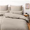 Blumtal Copripiumino 140 x 200 cm in microfibra con federe 65 x 65 cm - Parure da letto 140 x 200 per materasso 90 x 190, Basic, certificato Oeko-Tex, morbido - tortora