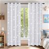 Deconovo Tende Oscuranti Termiche Isolanti Moderne, Tende per Finestre Stampa Stelle di Camera da Letto 2 Pezzi con Occhielli, 117x138 CM (Larghezza x Altezza), Grigio Perla