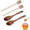 WhizNook 4 Pezzi Legno Agitatori per Miele, Cucchiaio per Miele da 15 cm, Cucchiaio Miele Bastoncini Miele, Mestolo del Miele Bastoncini per Miele, Sciroppo, Latte Condensato, Marmellata e Altro Ancora