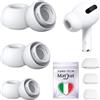 Mat'Ket Cuscinetti in Silicone Compatibili con AirPods Pro 1 e AirPods Pro 2 Apple - 3 Paia di Gommini per Riduzione del Rumore, In-Ear, Accessori per AirPods Pro, Colore Bianco (Taglia S M L)