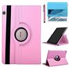R.SHENGTE Custodia per Huawei MediaPad T3 10 Tablet 9.6 inch (AGS-W09 AGS-L09 AGS-L03) - Rotazione di 360 gradi Custodia protettiva completa per supporto,Con Penna Stilo, Pellicola Per Schermo (Pink)