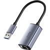 Cudy Adattatore Ethernet USB-A, adattatore di rete USB 3.0 Gigabit, adattatore di rete LAN in alluminio RJ45 senza driver, compatibile con Switch, MacBook, TV Box, XPS, Steam Dec, UE10A