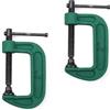 YFaith 2 Pezzi Morsetto a C, 2 Pollici Morsetti per Legno, Metallo Pesante Morsetto di Bloccaggio a C, Regolabile, Verde, Campo Fissaggio 0-50 mm, Morsetti da Falegname per Fissaggio Legno